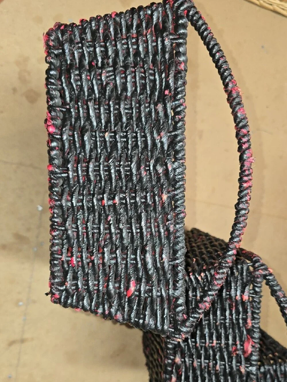Astor Bohemian Farmhouse Reinforced Baskets with Red Accents - Set of 3